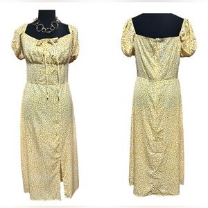 SHEIN Yellow Floral Women's Dress, Size L, NWOT